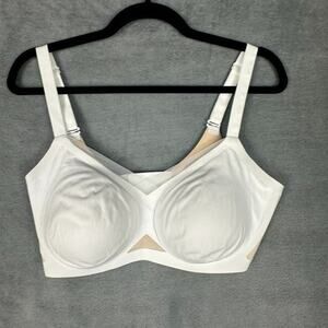 Honeylove Crossover Bra Womens 1X 40C/D White Wireless Adjustable Straps Comfort